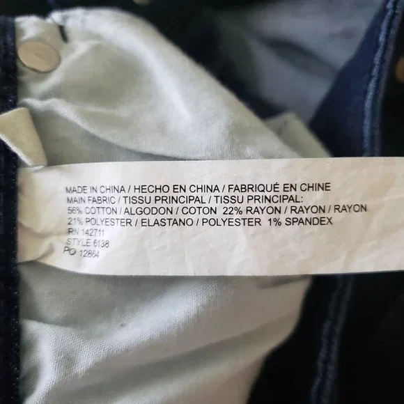 ELOQUII Woman's Size 22 Boot Cut Dark Wash Whiskering High Rise - Picture 7 of 8